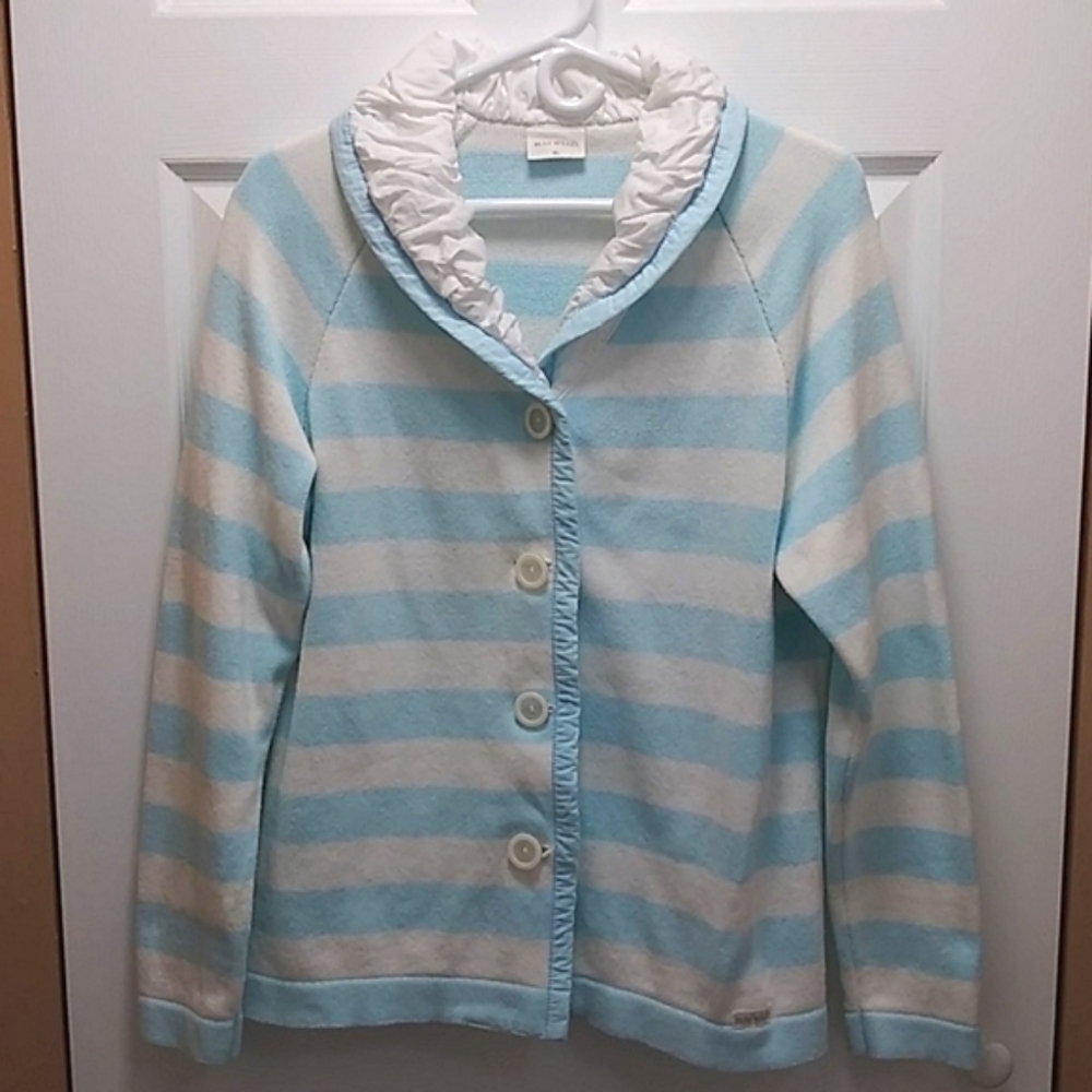 Blue Willi's Denmark‎ Striped Button-up Sweater